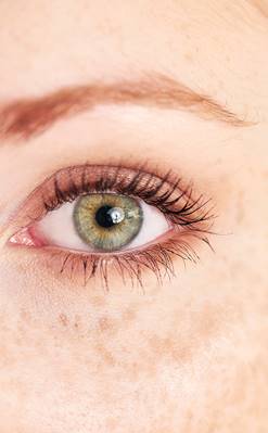 Close up photograph of a young woman's eye. 