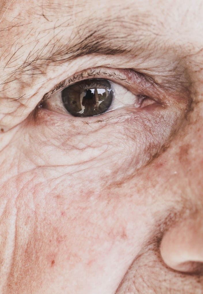 Close up of an elderly woman's eye