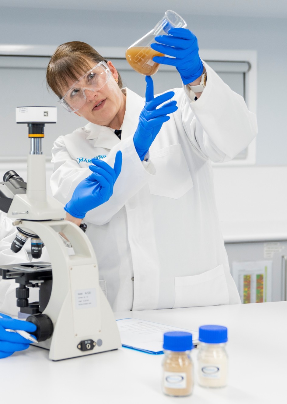 Marinova scientist in laboratory