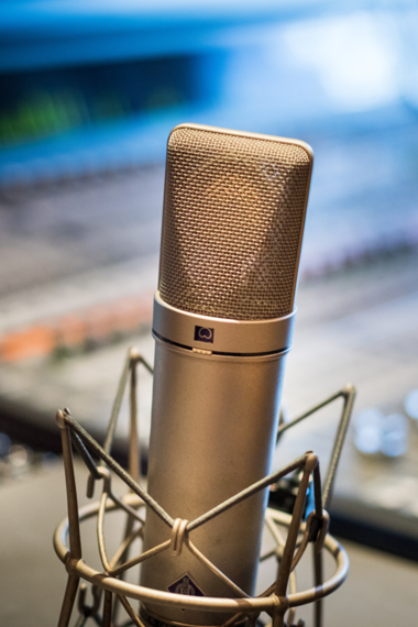 Microphone in recording studio