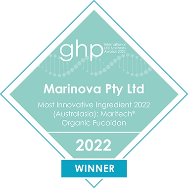 Most Innovative Ingredient 2022 (Australasia): Maritech Organic Fucoidan, 2022 Global Health & Pharma International Life Sciences Awards