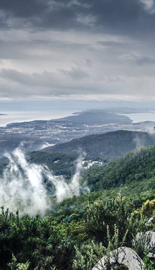 View from top on kunanyi