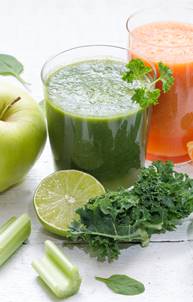 Fresh fruit and vegetables on tabletop